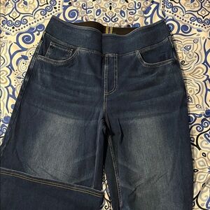HALARA Dark Blue Jeans with Yellow Stitching